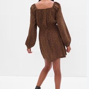 Gap Teen Girls Smocked Leopard Print Dress | Size 14-16 Youth XL